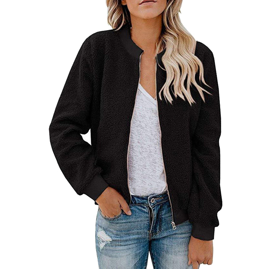 Mabel Jacket with Stand Collar in Black