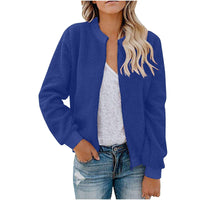Mabel Jacket with Stand Collar in Blue