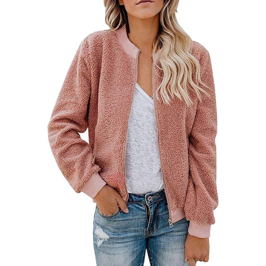 Mabel Jacket with Stand Collar in Pink