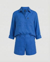 Mabel Linen Shorts with Fitted in Navy