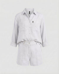 Mabel Linen Shorts with Fitted in White