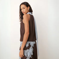 Mabel™ Elegant Lace Panel Top & Skirt Set