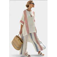 Maddison™ Striped Two-Piece Set in White