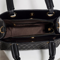 Madeleine Diamond Quilted Handbag in Charcoal