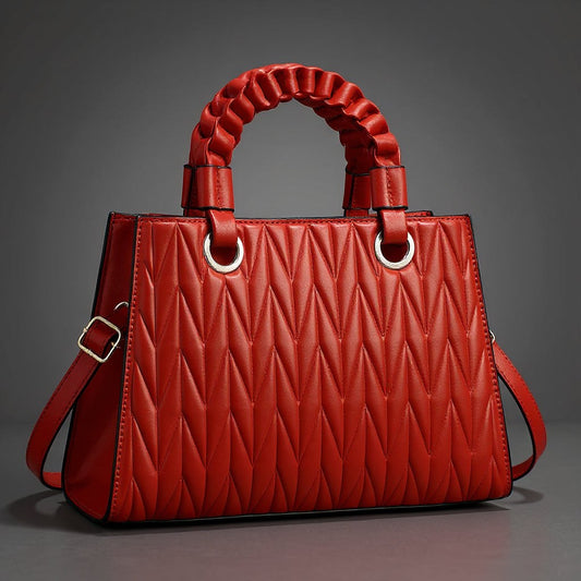 Madeleine Diamond Quilted Handbag in Crimson