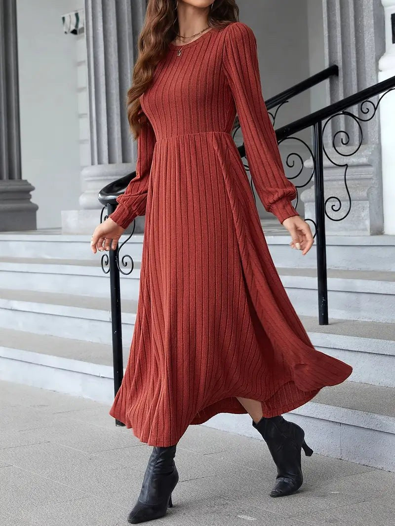 Mae Knit Maxi Dress in Red