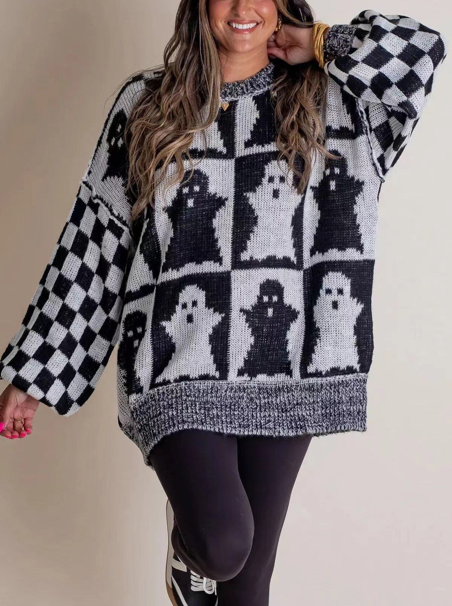 Mae Knit Sweater in Black and White