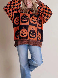 Mae Knit Sweater in Schwarzorange