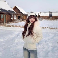 Mae Lightweight Jacket with Hood in White