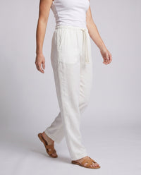 Mae Linen Trousers with Elastic Waist and Pockets