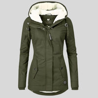 Mae Warm Jacket with Hood in Green
