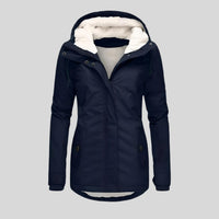 Mae Warm Jacket with Hood in Navy