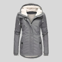 Mae Warm Jacket with Hood in Red