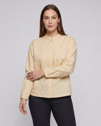 Maeve Elegant Linen Blouse with Button Front