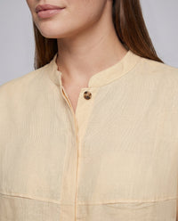 Maeve Elegant Linen Blouse with Button Front