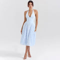 Maeve Elegant Midi Dress with V-Neck