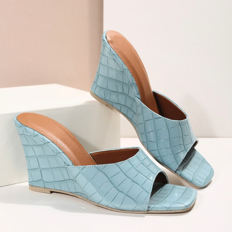 Maeve Wedge Sandals in Baby Blue