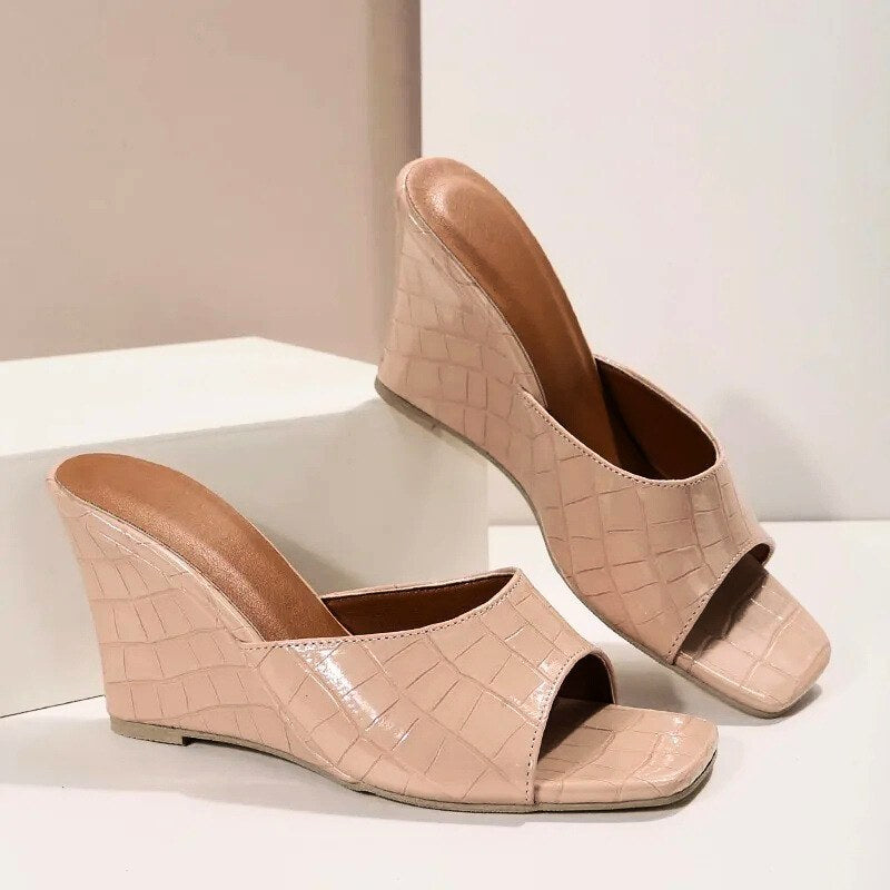 Maeve Wedge Sandals in Rose Taupe