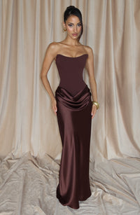 Agnes Maxi Dress – Plum Brown