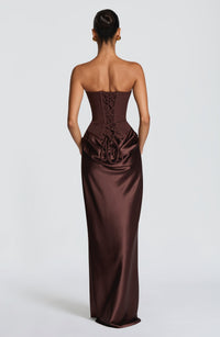 Agnes Maxi Dress – Plum Brown