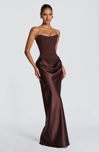 Agnes Maxi Dress – Plum Brown