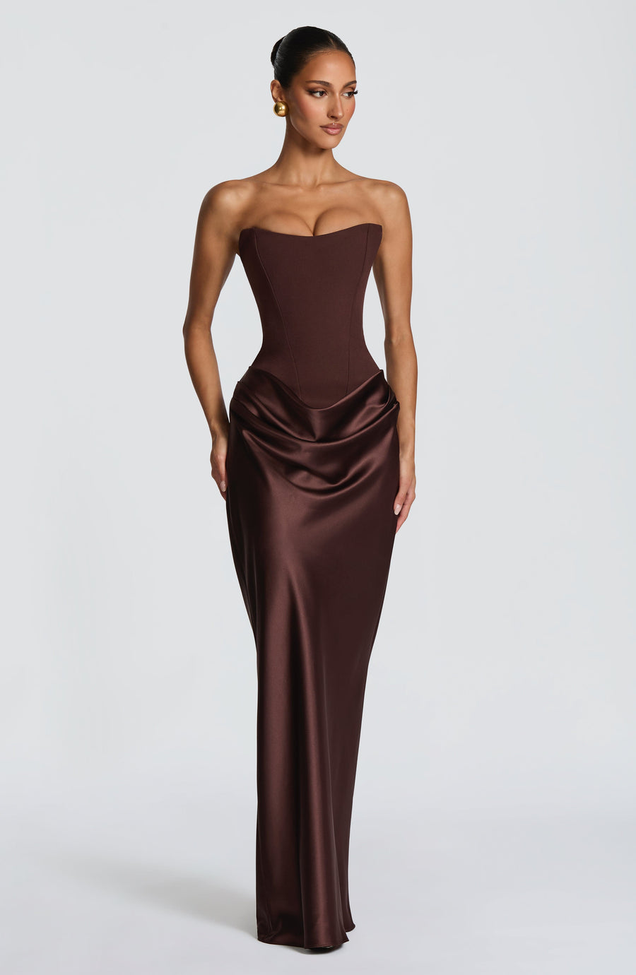 Agnes Maxi Dress – Plum Brown
