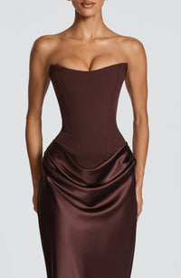 Agnes Maxi Dress – Plum Brown