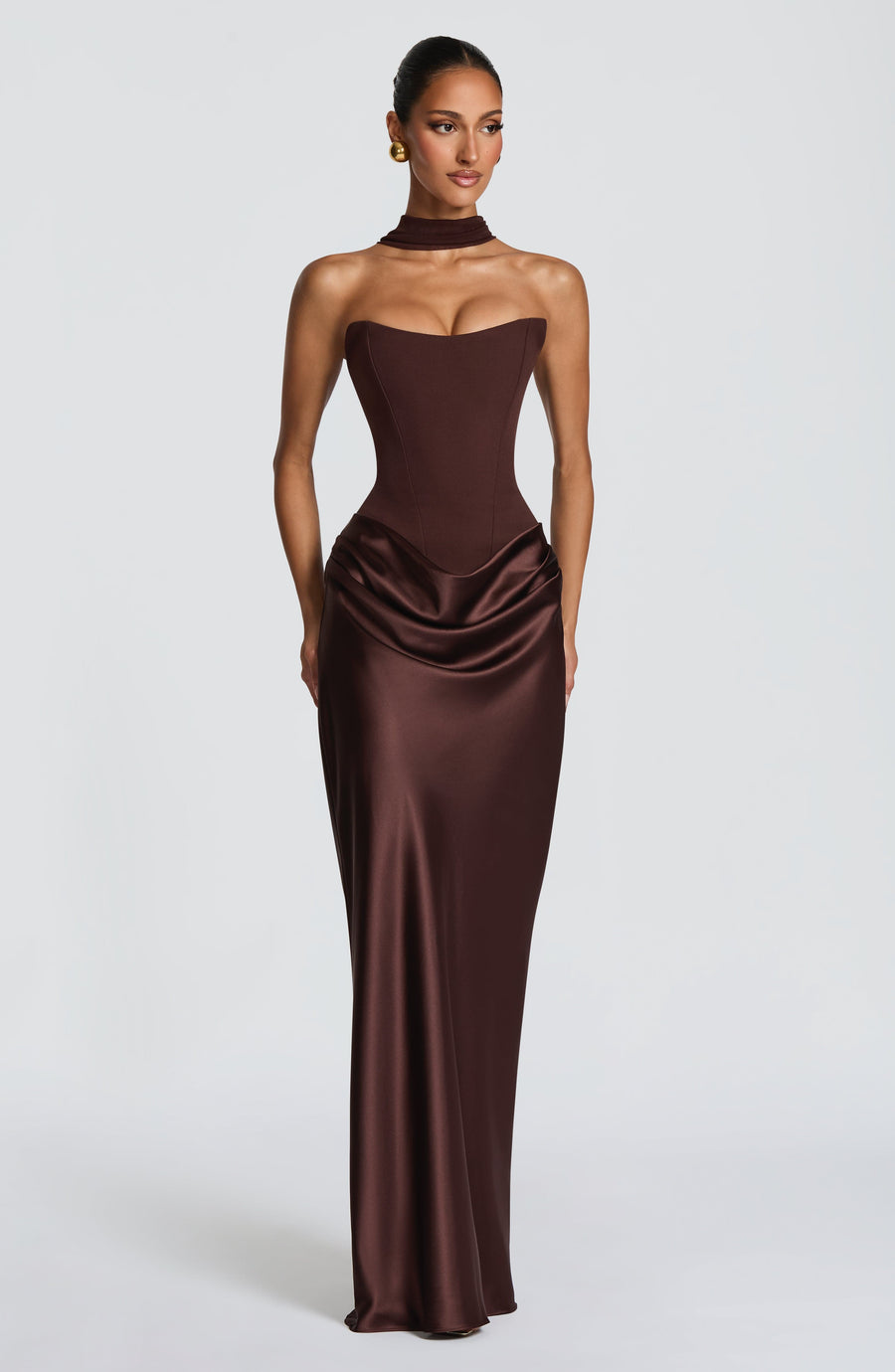 Agnes Maxi Dress – Plum Brown