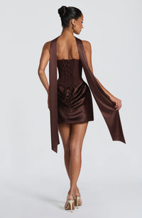 Agnes Mini Dress – Plum Brown