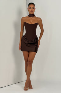 Agnes Mini Dress – Plum Brown