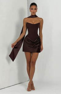 Agnes Mini Dress – Plum Brown