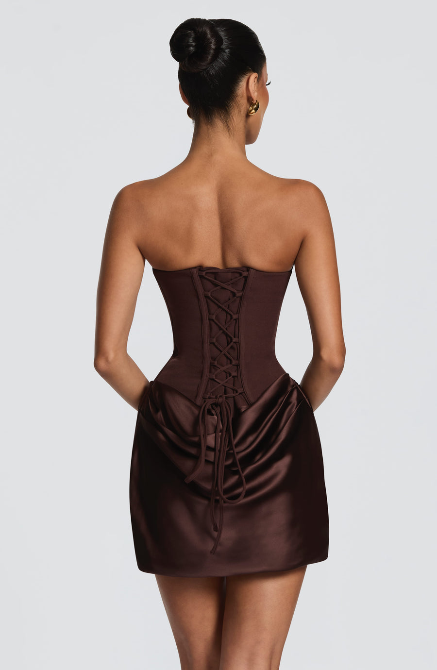 Agnes Mini Dress – Plum Brown