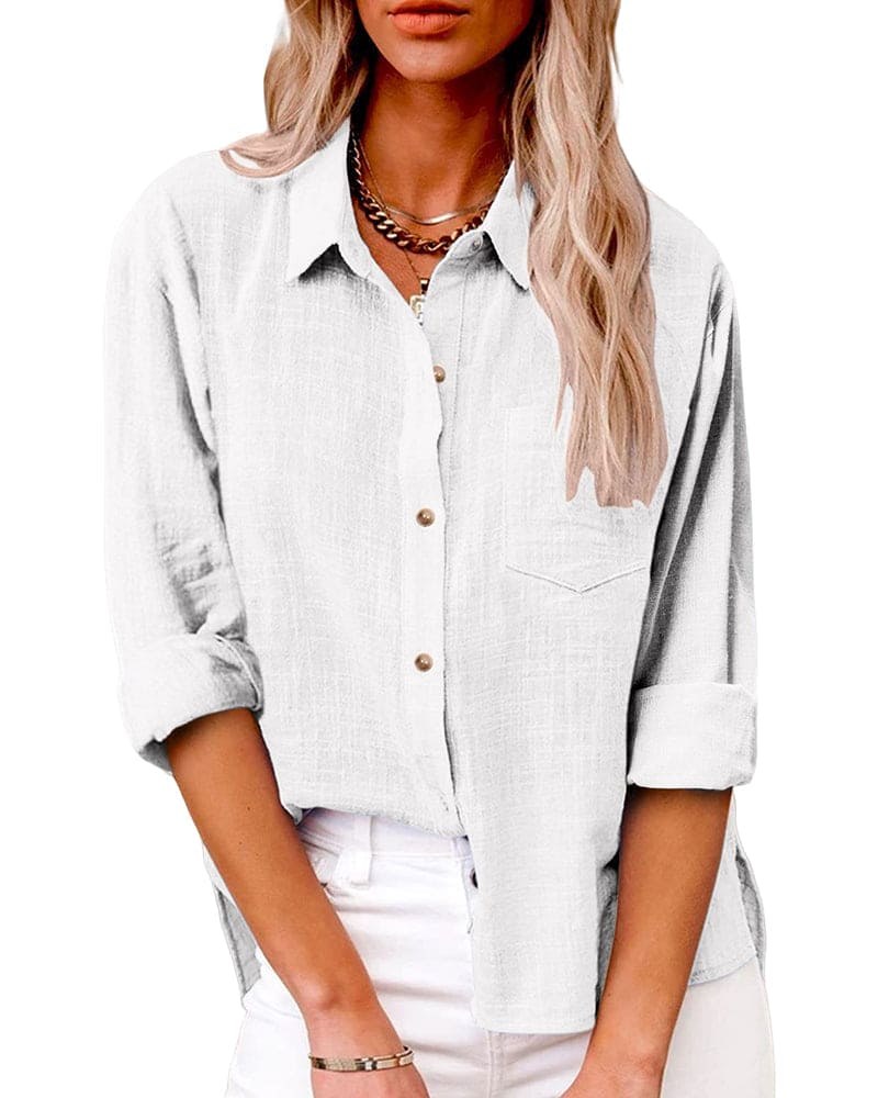Magnolia Linen Blouse in White
