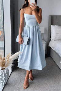 Magnolia Midi Dress with Fitted in Light Blue