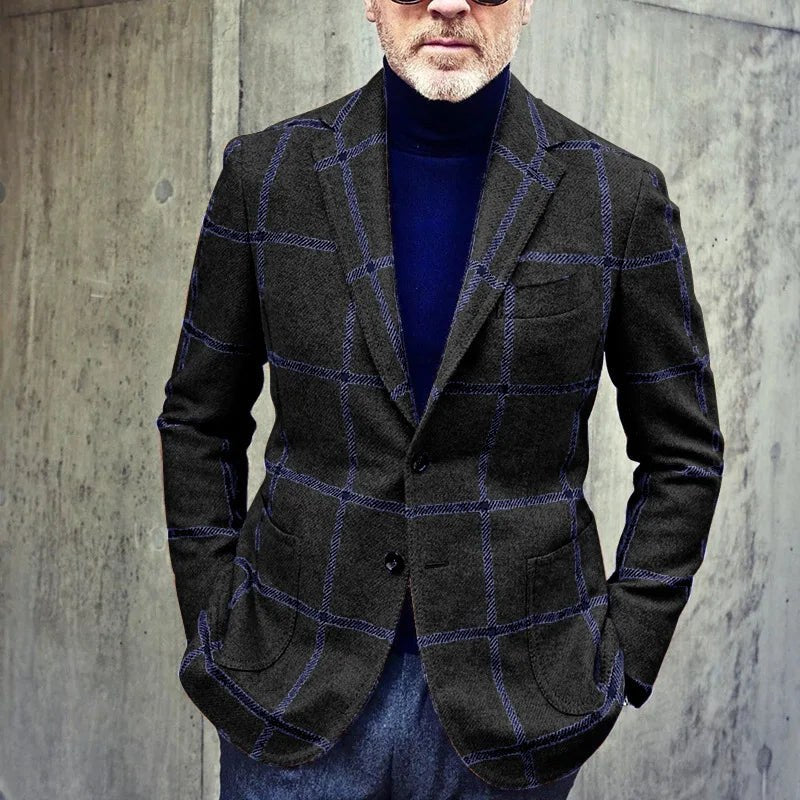 Magnus Blazer with Checked in Black