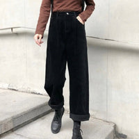 Magnus Casual Corduroy Trousers in Black
