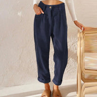 Magnus Casual Corduroy Trousers in Blue