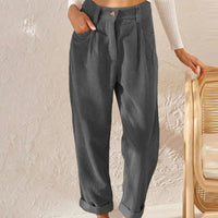 Magnus Casual Corduroy Trousers in Grey