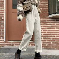 Magnus Casual Corduroy Trousers in White