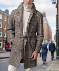 Magnus Elegant Trench Coat with Belted in Brown