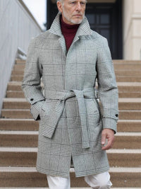 Magnus Elegant Trench Coat with Belted in Grey