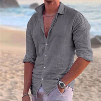 Magnus Linen Shirt in Red