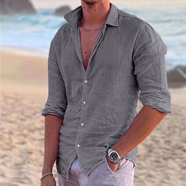 Magnus Linen Shirt in Red