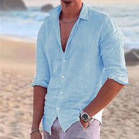 Magnus Linen Shirt in Sky Blue