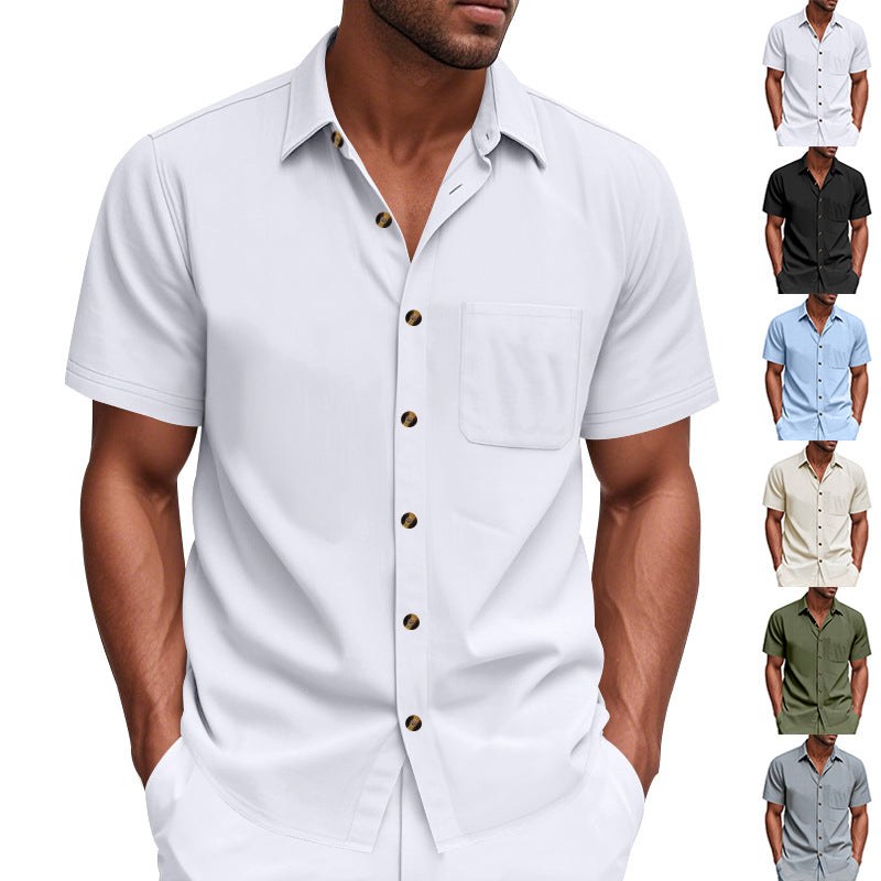 Magnus Relaxed Shirt with Short Sleeve and Chest Pocket