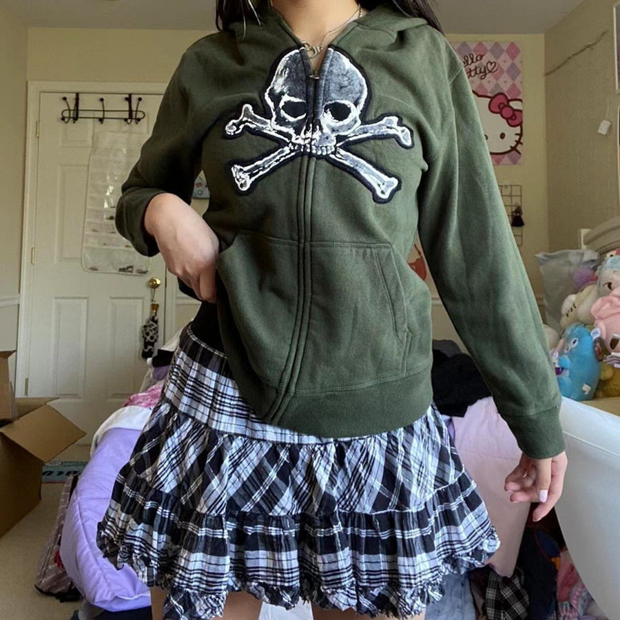 Maia Casual Jacket with Hood in Olive Green