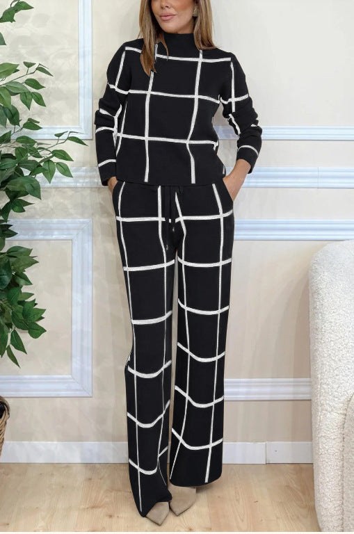 Maia Elegant Knit Set in Black
