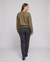 Maia Elegant Linen Blouse with V-Neck