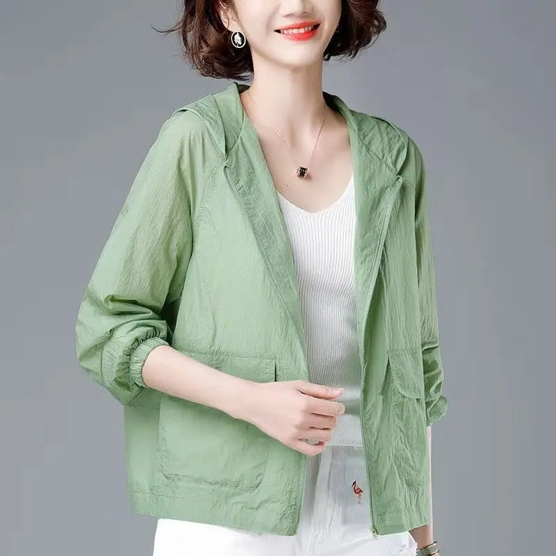 Melanie | Women's Casual Hooded Zip Front Jacket