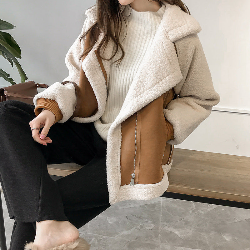 Women's Shearling Jacket Oversized